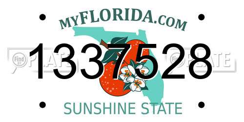 1337528 Florida License Plate