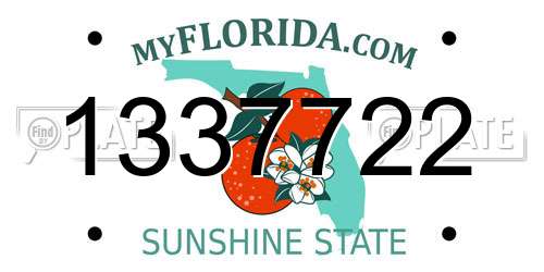 1337722 Florida License Plate