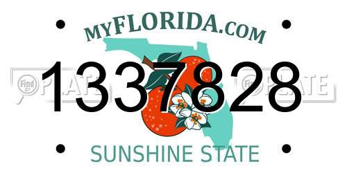 1337828 Florida License Plate