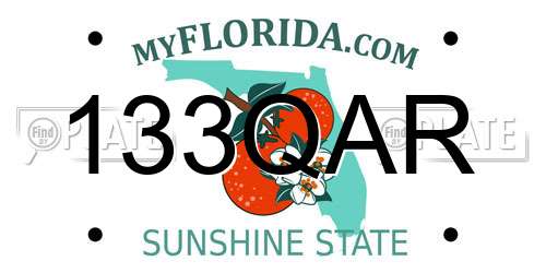 133QAR Florida License Plate