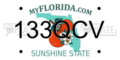 133QCV Florida License Plate