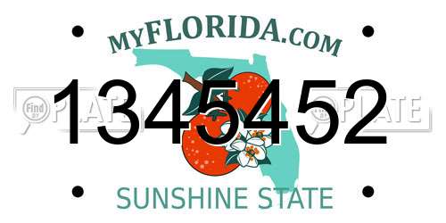 1345452 Florida License Plate
