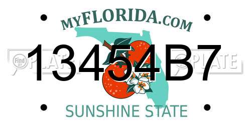 13454B7 Florida License Plate
