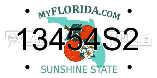 13454S2 Florida License Plate