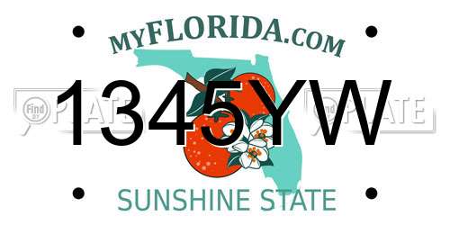 1345YW Florida License Plate