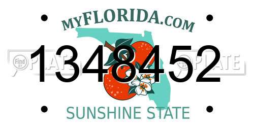 1348452 Florida License Plate