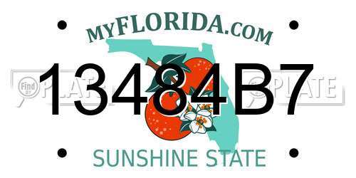 13484B7 Florida License Plate