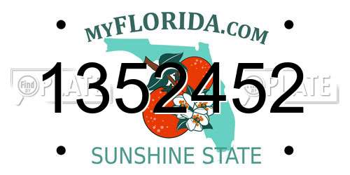 1352452 Florida License Plate