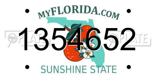 1354652 Florida License Plate