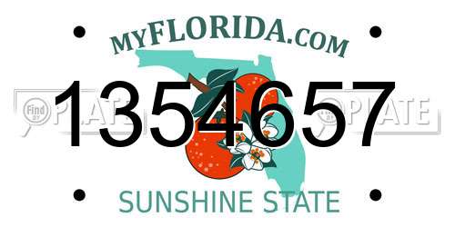 1354657 Florida License Plate