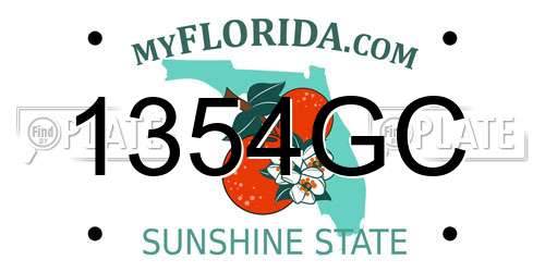 1354GC Florida License Plate