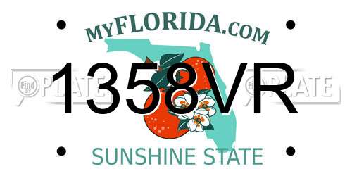 1358VR Florida License Plate