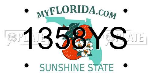 1358YS Florida License Plate