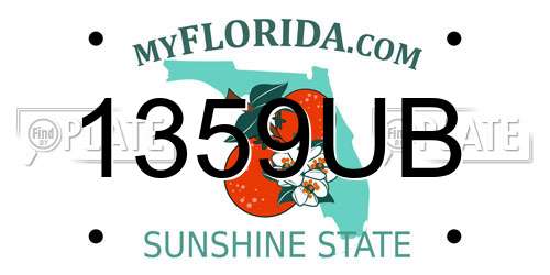 1359UB Florida License Plate