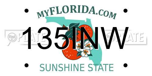 135INW Florida License Plate