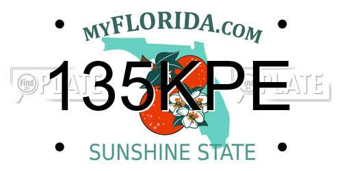 135KPE Florida License Plate