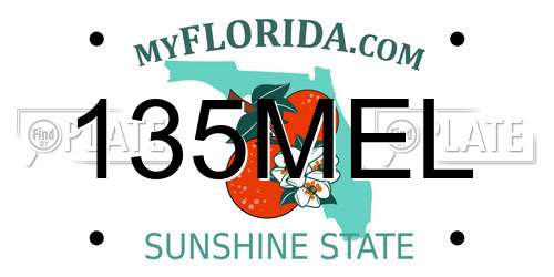 135MEL Florida License Plate