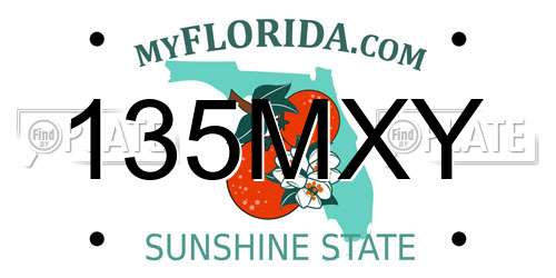 135MXY Florida License Plate