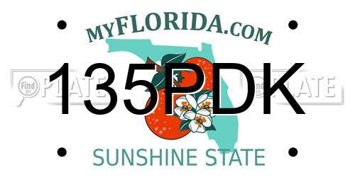 135PDK Florida License Plate