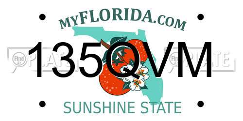 135QVM Florida License Plate