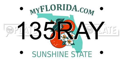 135RAY Florida License Plate