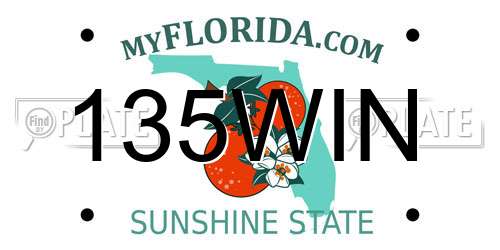 135WIN Florida License Plate