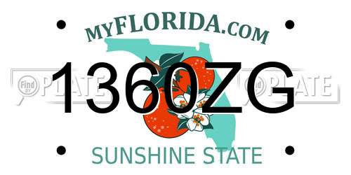 1360ZG Florida License Plate