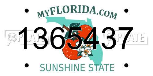 1365437 Florida License Plate