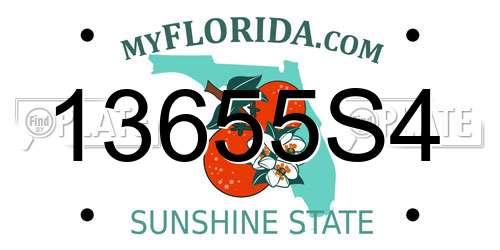 13655S4 Florida License Plate