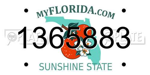 1365883 Florida License Plate