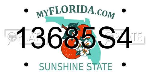 13685S4 Florida License Plate