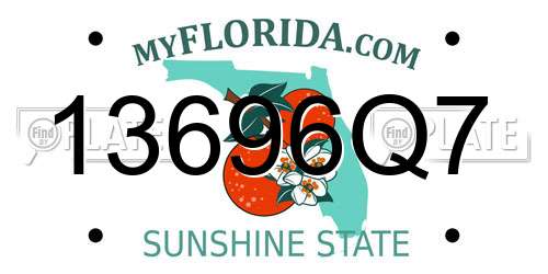 13696Q7 Florida License Plate