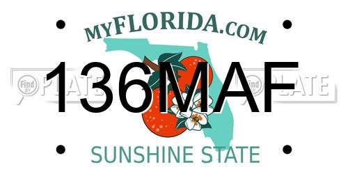 136MAF Florida License Plate