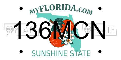 136MCN Florida License Plate