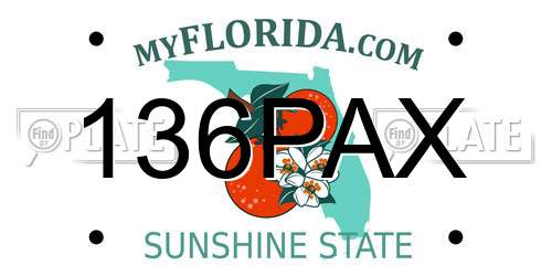 136PAX Florida License Plate