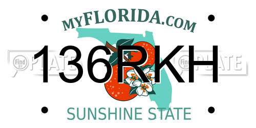136RKH Florida License Plate