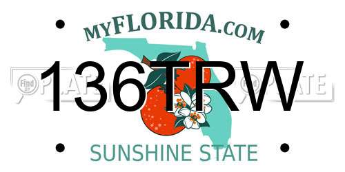 136TRW Florida License Plate