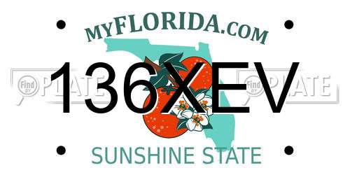 136XEV Florida License Plate