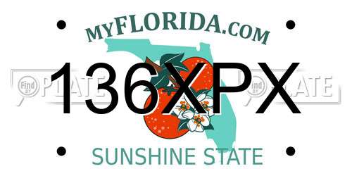 136XPX Florida License Plate
