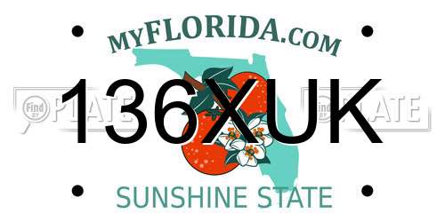 136XUK Florida License Plate