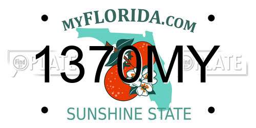 1370MY Florida License Plate
