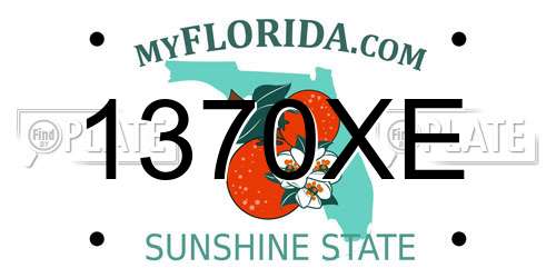 1370XE Florida License Plate