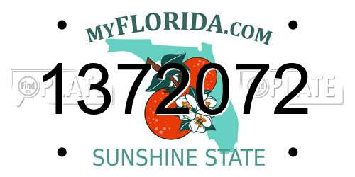 1372072 Florida License Plate
