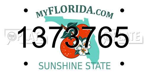 1373765 Florida License Plate