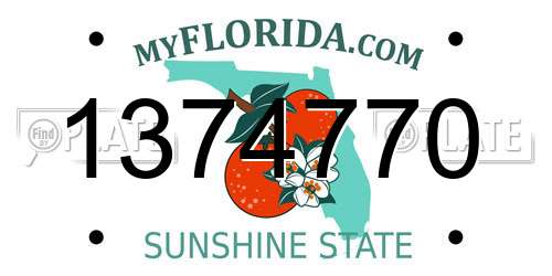 1374770 Florida License Plate