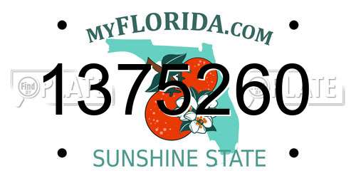 1375260 Florida License Plate