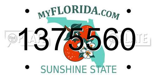 1375560 Florida License Plate