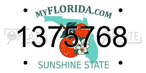 1375768 Florida License Plate