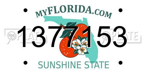 1377153 Florida License Plate