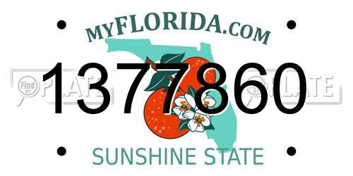 1377860 Florida License Plate